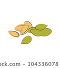 Pumpkin seeds vector. Vegetarian food or snack illustration 104336078