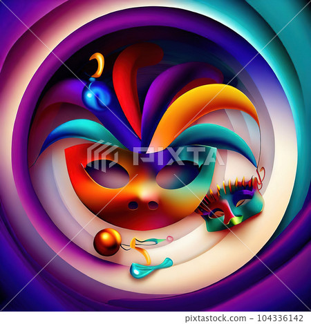Abstract design of frame with Mardi Gras and Carnival 104336142