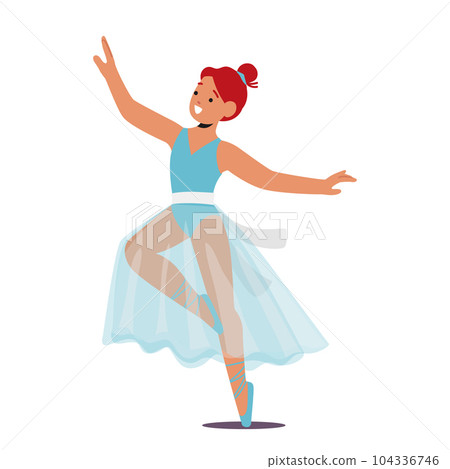 Charming And Graceful Little Ballerina Girl Character, Dressed In A Tutu And Ballet Slippers, Striking A Pose With Poise Charming And Graceful Little Ballerina Girl Character, Dressed In A Tutu And Ballet Slippers, Striking A Pose With Poise 104336746