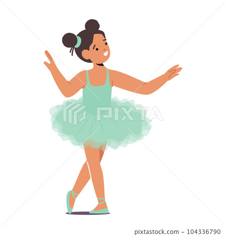 Cute Young Ballerina Character, Captivates With Her Graceful Pose And Delicate Tutu, Expressing A Sense Of Poise 104336790