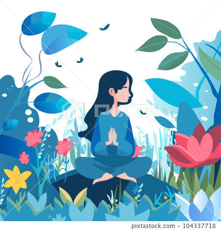 a girl in a flowering garden a girl in a flowering garden 104337718
