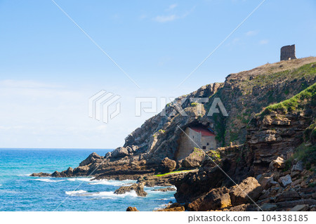 Hermitage of Santa Justa view, Cantabria region, Spain 104338185
