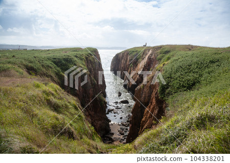 Cliffs of Aviles beach landscape, Asturias, Spain 104338201