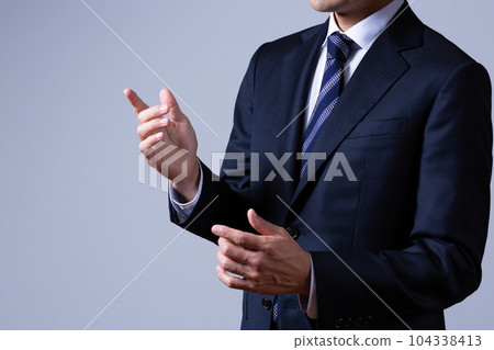 male businessman negotiating male businessman negotiating 104338413