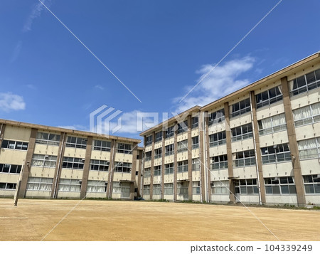 Blue sky and school building Blue sky and school building 104339249