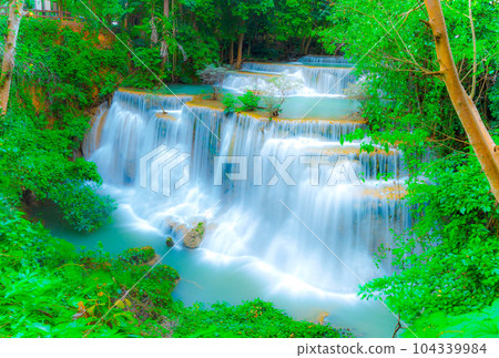 Beautiful Huai Mae Khamin Waterfall Beautiful Huai Mae Khamin Waterfall 104339984