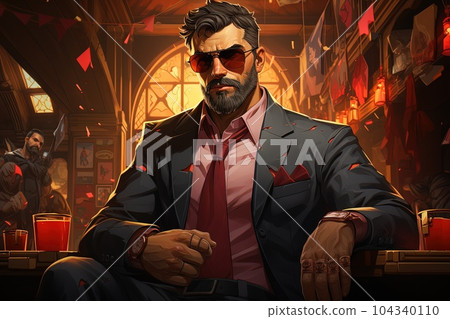 Card Shark's Vision, stakes poker, skilled, eyes detail, anime style illustration generative ai 104340110