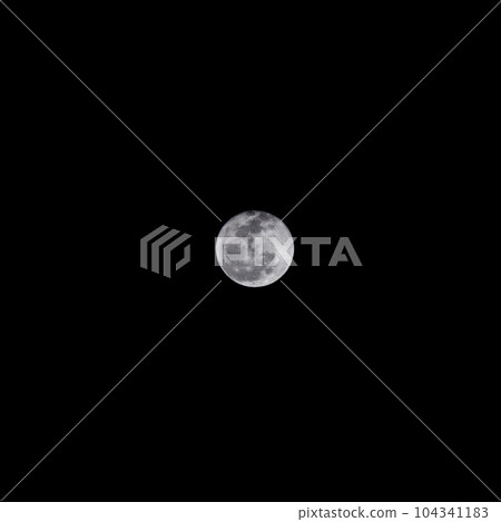 Almost full moon on black sky with copy space. Almost full moon on black sky with copy space. 104341183