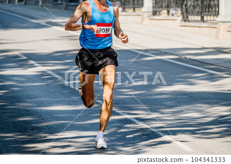 male leader runner athlete running marathon race, sports summer games male leader runner athlete running marathon race, sports summer games 104341333