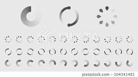 Circular Loading Buffering Icons Vector Set 104341481