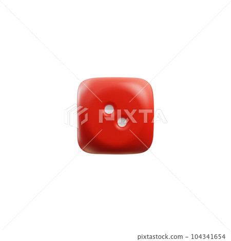 Red dice cube in cartoon 3d style, vector illustration isolated on white background. Red dice cube in cartoon 3d style, vector illustration isolated on white background. 104341654