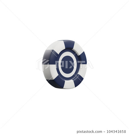 Black casino token or chip, cartoon 3d vector illustration isolated on white background. 104341658