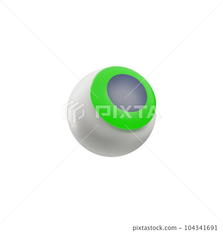 Vector illustration of halloween zombie eye isolated on white background, realistic 3d design element. Vector illustration of halloween zombie eye isolated on white background, realistic 3d design element. 104341691