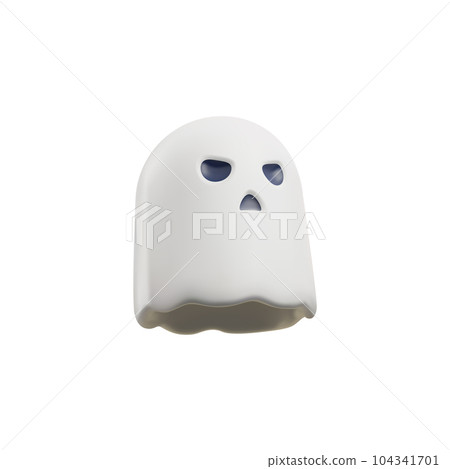 Vector isolated illustration of halloween ghost isolated on white background, Realistic 3d design element Vector isolated illustration of halloween ghost isolated on white background, Realistic 3d design element 104341701