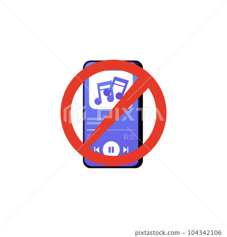 No mobile phone sign flat style, vector illustration No mobile phone sign flat style, vector illustration 104342106