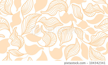 Line golden leaves. Art vector seamless pattern 104342341