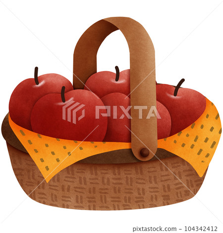 Cute basket full of apple Cute basket full of apple 104342412