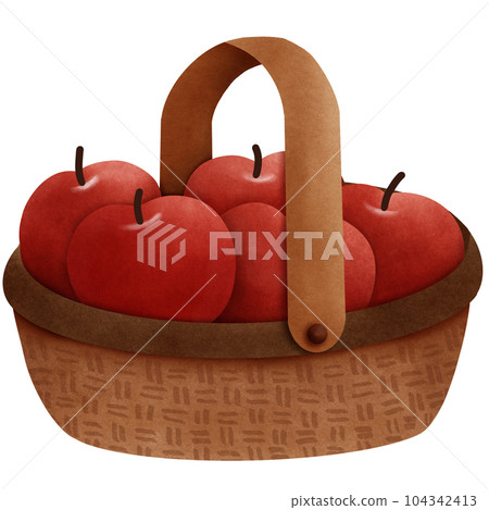 Cute basket full of apple Cute basket full of apple 104342413