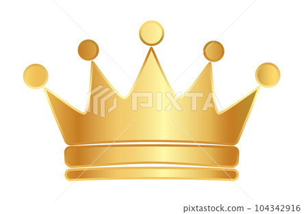 Simple golden crown icon. Vector Illustration 104342916