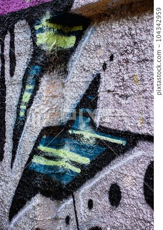 Abstract colorful fragment of graffiti paintings on wall. Street art 104342959