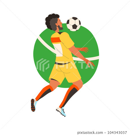 Man Football Player in Uniform Passing Ball Scoring Goal Vector Illustration Man Football Player in Uniform Passing Ball Scoring Goal Vector Illustration 104343037