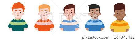 Rainbow isolated on white background. Flat cartoon vector illustration 104343432