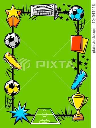 Background with soccer symbols. Football club illustration. Background with soccer symbols. Football club illustration. 104343438