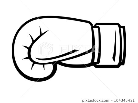 Boxing glove illustration. Box club item. Sport object in cartoon style. 104343451