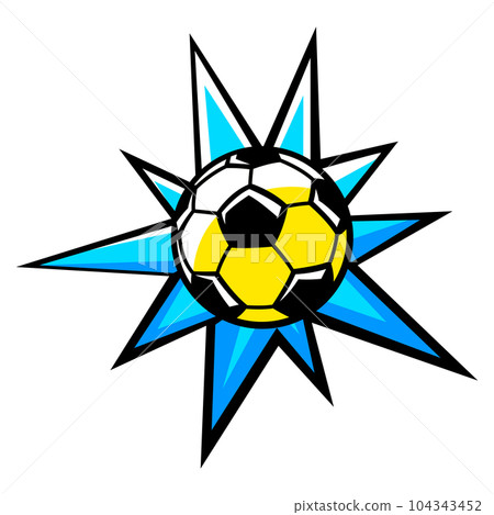 Soccer ball illustration. Football club symbol. Sport object in cartoon style. Soccer ball illustration. Football club symbol. Sport object in cartoon style. 104343452