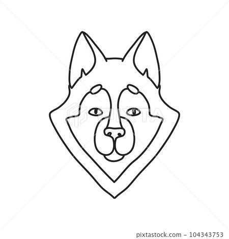 Vector stock illustration with single object: animal, hand drawn, doodle style. 104343753