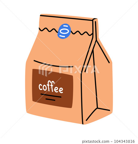 Coffee Brown Package with Product Label Vector Illustration Coffee Brown Package with Product Label Vector Illustration 104343816