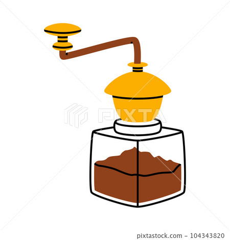 Coffee Grinder as Device for Aromatic Drink Preparation Vector Illustration 104343820