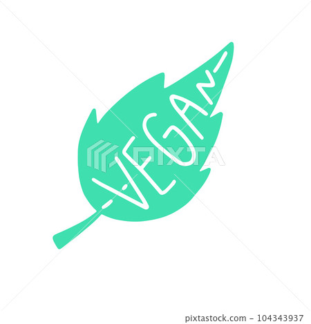 Vegan sign. Green leaf. Healthly food concept icon. Vegan sign. Green leaf. Healthly food concept icon. 104343937