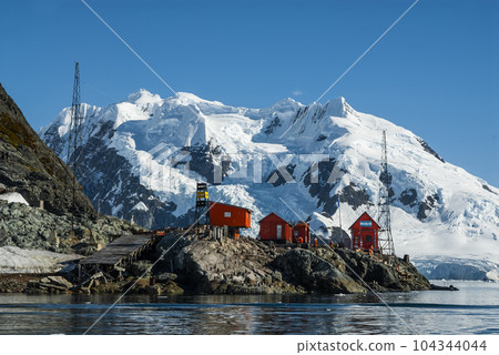 Scientific Base Argentina, Almirante Brown, Paradise Bay, Antartic Peninsula. Scientific Base Argentina, Almirante Brown, Paradise Bay, Antartic Peninsula. 104344044