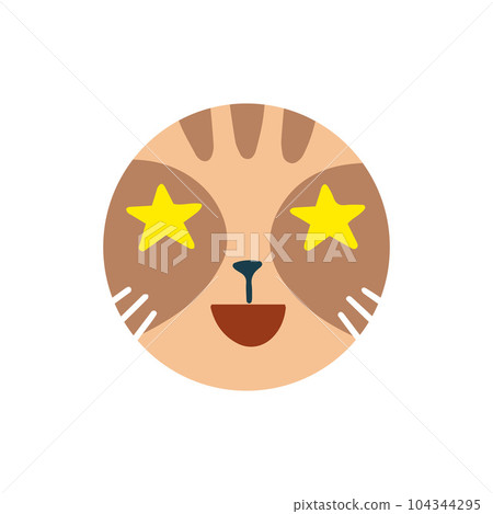 Highlights Stories cover, avatar, emoji: happy and  favorites. Cute funny cat face. 104344295