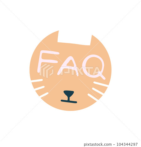 Highlights Stories cover, avatar, emoji: FAQ. Cute funny cat face Highlights Stories cover, avatar, emoji: FAQ. Cute funny cat face 104344297