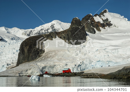 Scientific Base Argentina, Almirante Brown, Paradise Bay, Antartic Peninsula. Scientific Base Argentina, Almirante Brown, Paradise Bay, Antartic Peninsula. 104344701
