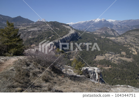 Cingles de Vallcebre cliffs landscape in Catalonia Cingles de Vallcebre cliffs landscape in Catalonia 104344751