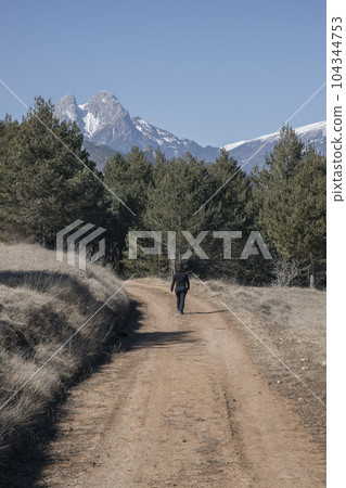 Cingles de Vallcebre cliffs landscape in Catalonia 104344753