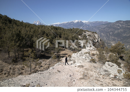 Cingles de Vallcebre cliffs landscape in Catalonia 104344755