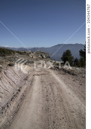 Cingles de Vallcebre cliffs landscape in Catalonia 104344767