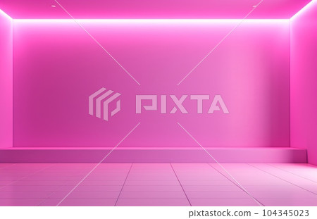 Pink empty room mockup. Illustration AI Generative 104345023