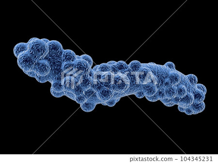 3d virus model on black background, 3d rendering illustration 3d virus model on black background, 3d rendering illustration 104345231