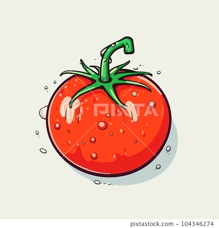 Tomato hand-drawn illustration. Tomato. Vector doodle style cartoon illustration Tomato hand-drawn illustration. Tomato. Vector doodle style cartoon illustration 104346274