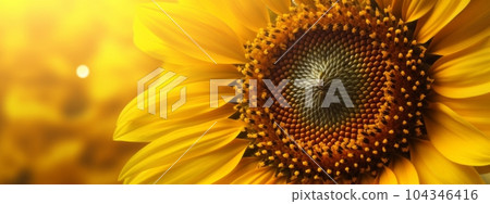 Close up and detailed image of a captivating flower, highlighting the intricate details for eye-catching web banner. Generative AI 104346416