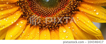 Close up and detailed image of a captivating flower, highlighting the intricate details for eye-catching web banner. Generative AI 104346417