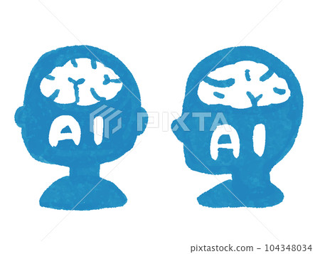 AI 大腦人 2 模式的變形輪廓手繪水彩風格插圖集 AI 大腦人 2 模式的變形輪廓手繪水彩風格插圖集 104348034