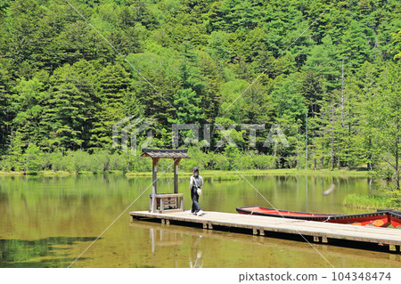 初夏明神池的上高地 104348474