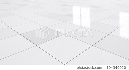 3d rendering of white tile floor for background. 104349020