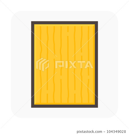 Wooden board with grain texture vector icon design. Wooden board with grain texture vector icon design. 104349028